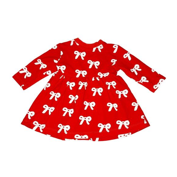 Hanna Andersson Bows Print Long Sleeve Dress Size 60cm (3-6 Months) - Picture 5 of 6